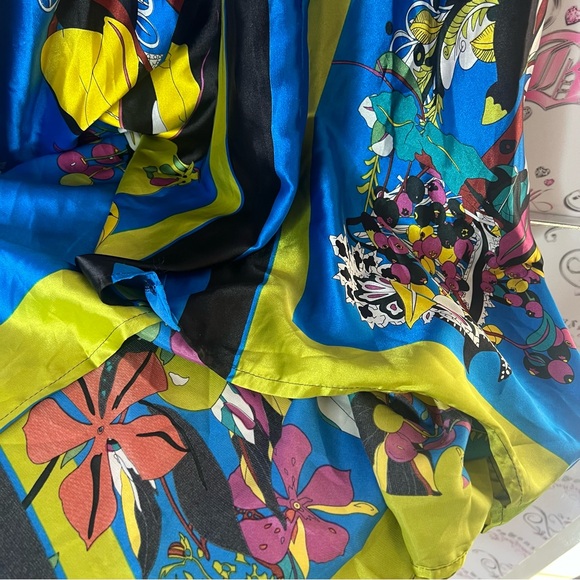 Vibrant Multicolor Maxi Dress strappy flowy one size fits all shiny shimmer - Picture 3 of 7